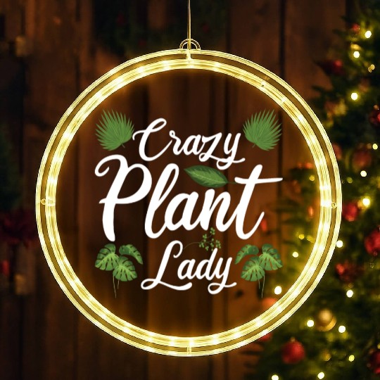 Gardener Gardening Crazy Plant Lady Funny LED Christmas Window Lights