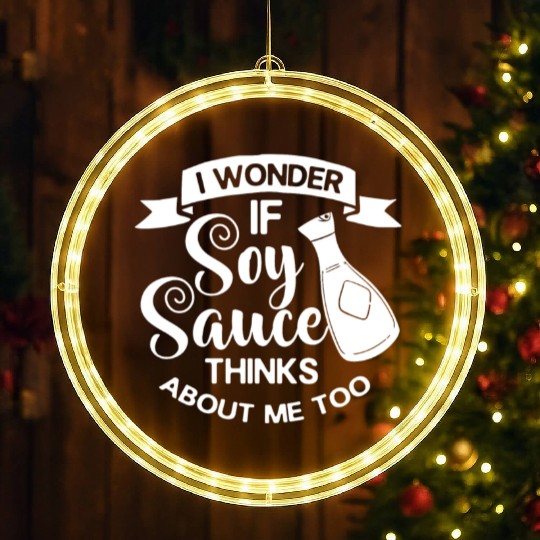 Soy Sauce Japanese Sushi Dark Ramen Noodles Bottle LED Christmas Window Lights