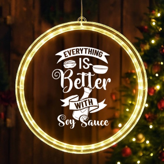 Soy Sauce Japanese Sushi Dark Ramen Noodles Bottle LED Christmas Window Lights