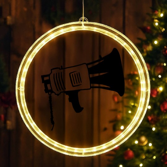 Megaphone propaganda icon loudspeaker LED Christmas Window Lights