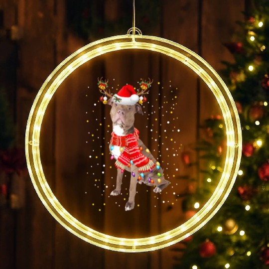 Pitbull Reindeer Christmas Light LED Christmas Window Lights