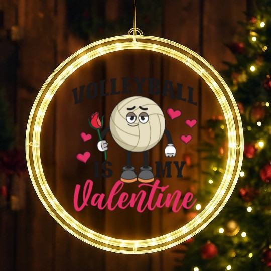 Volleyball Player Team Valentines LED Christmas Window Lights