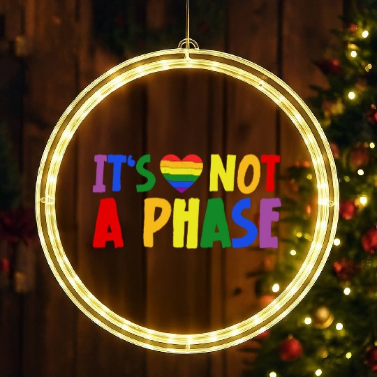 LGBTQIA+ Rainbow Flag Gay Pride It's Not A Phase LED Christmas Window Lights