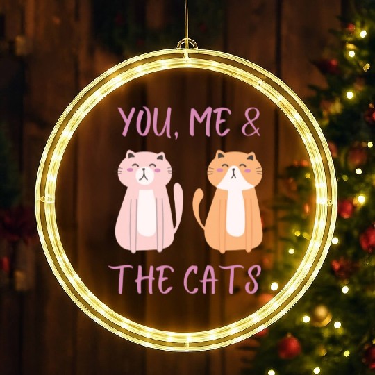 ask me about my cat funny cat LED Christmas Window Lights