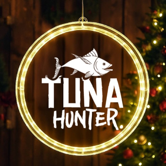 Red Tuna Fish Bluefin Fishing Salad LED Christmas Window Lights