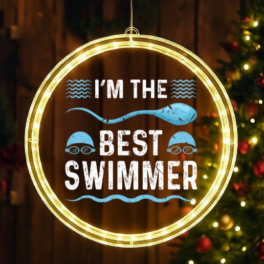 Swim Dad Fathers Day Swimmer LED Christmas Window Lights