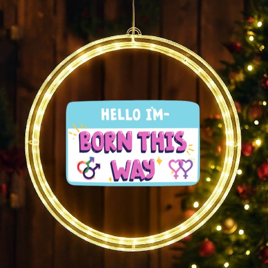 born this way transgender pride LED Christmas Window Lights