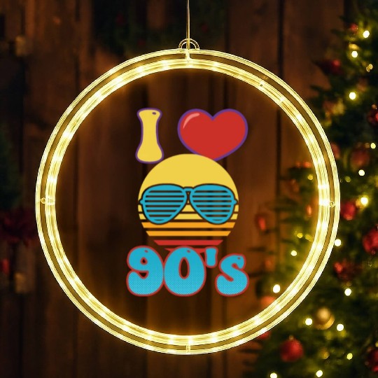 I Love The 90s I Love The 90s Heart LED Christmas Window Lights