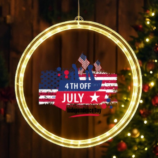 Independence Day, US Happy Independence Day 4th. LED Christmas Window Lights