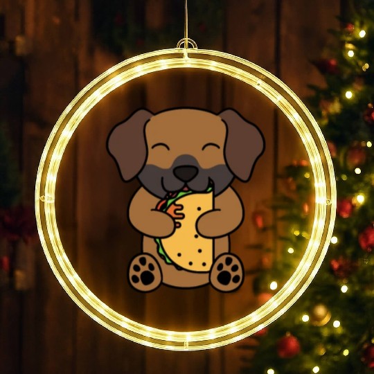 Rhodesian Ridgeback Taco Lover LED Christmas Window Lights