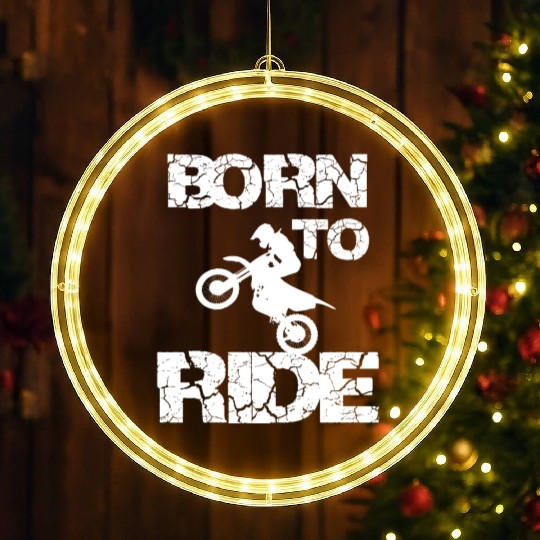 motorcycle riding LED Christmas Window Lights summer badass born to ride