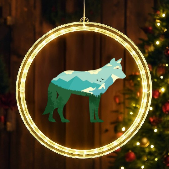 Mountain Wolf LED Christmas Window Lights