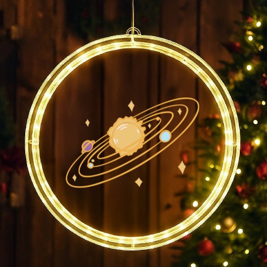 solar system with sparkles doodle LED Christmas Window Lights