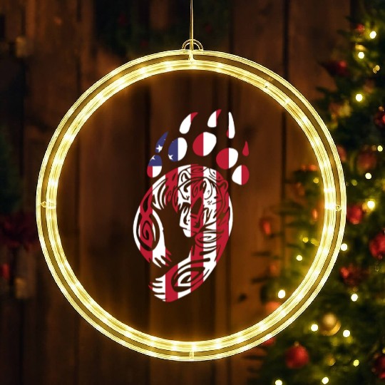 Bear Paw America USA Flag Merica US Stars Stripes LED Christmas Window Lights