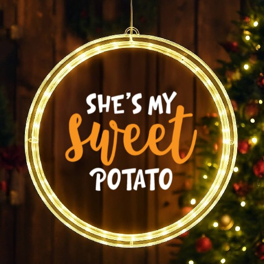 She's My Sweet Potato Funny Matching Mom Daughter LED Christmas Window Lights