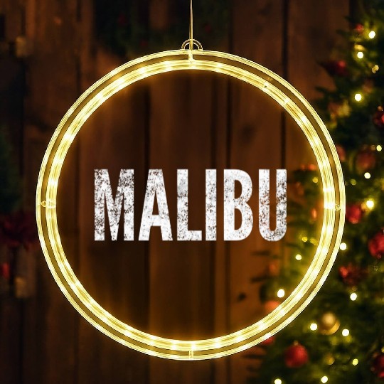 Malibu T Beach Surfing Malibu California LED Christmas Window Lights