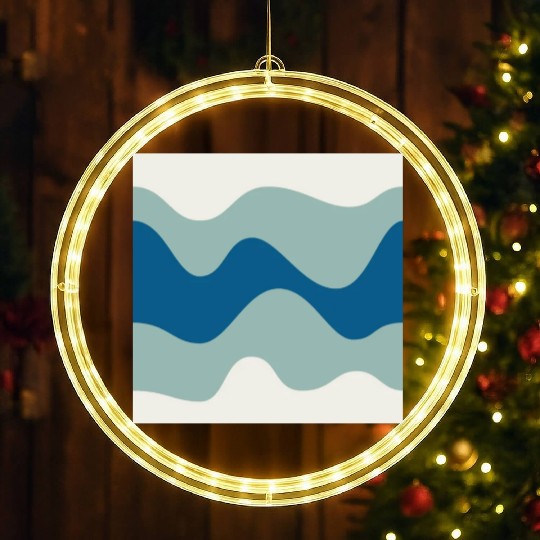 Ocean Waves Pattern - Blue and White LED Christmas Window Lights
