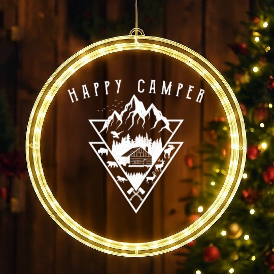 Wilderness Camper Nature Mountains Wildlife Camp LED Christmas Window Lights