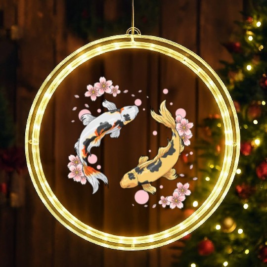 Japanese Koi Fish Carp Pond Japan Tattoo For Koi LED Christmas Window Lights
