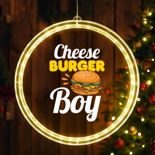 Cheese Burger Boy LED Christmas Window Lights