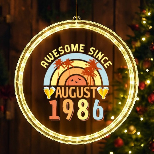 1986 Born In August LED Christmas Window Lights