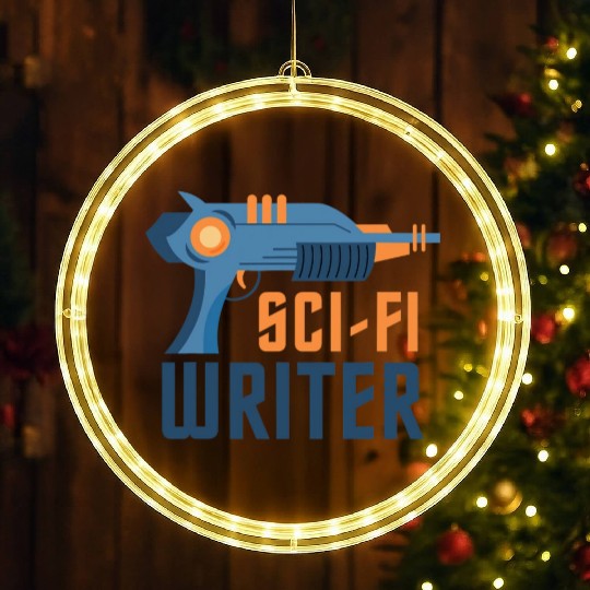 Sci Fi Writer Laser Gun Science Fiction Author LED Christmas Window Lights