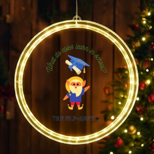 What Do Elves Learn In School The elf-abet Smart LED Christmas Window Lights
