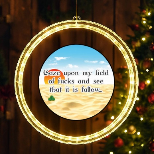 No Fucks Given I Dont Care Fuck Off No F*cks Cacti LED Christmas Window Lights