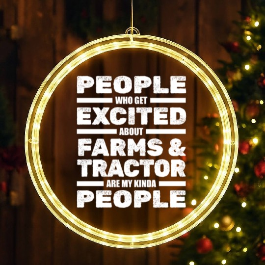 Farming Farmer Tractor LED Christmas Window Lights