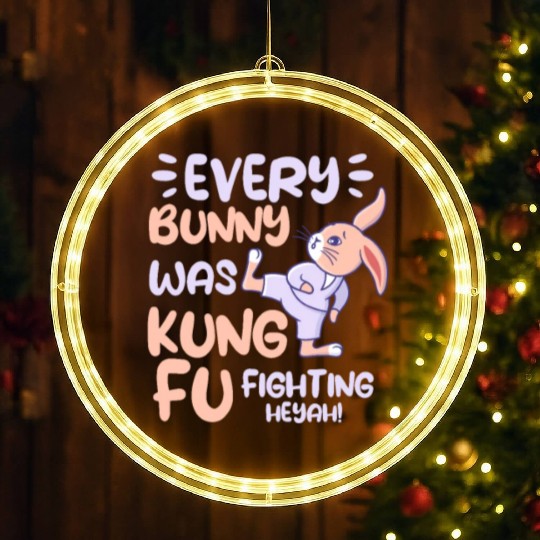 Every Bunny Was Kung Fu Fighting LED Christmas Window Lights