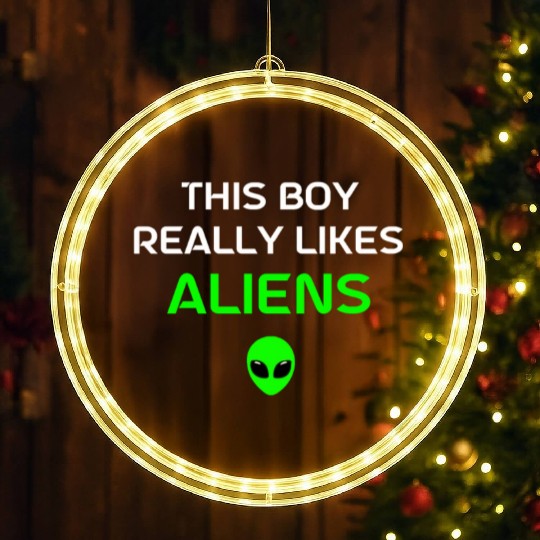 Alien Gift Extraterrestrial UFO AREA 51 Sci-fi LED Christmas Window Lights