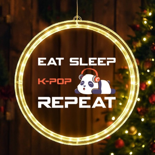 eat sleep k-pop, k pop music, korean pop music LED Christmas Window Lights