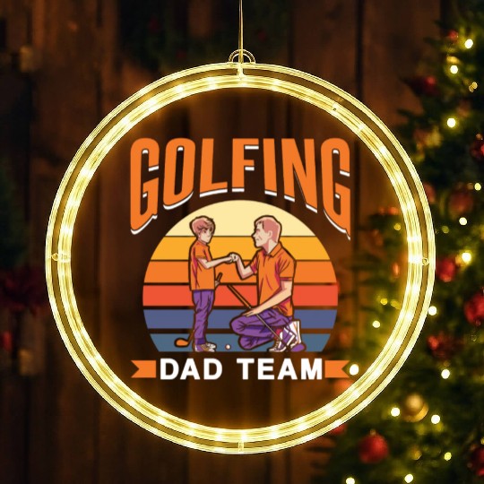 Golfing Dad Team Golfer Golf Father's Day Father LED Christmas Window Lights