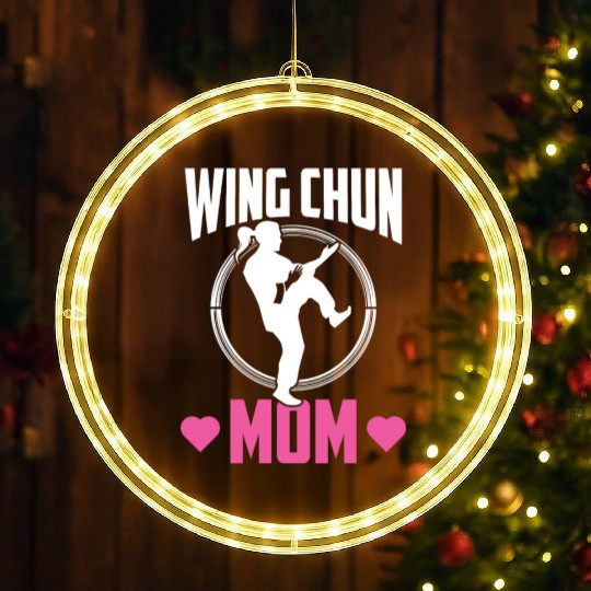 Wing Chun Mom Fighter Coach Martial Arts Training LED Christmas Window Lights