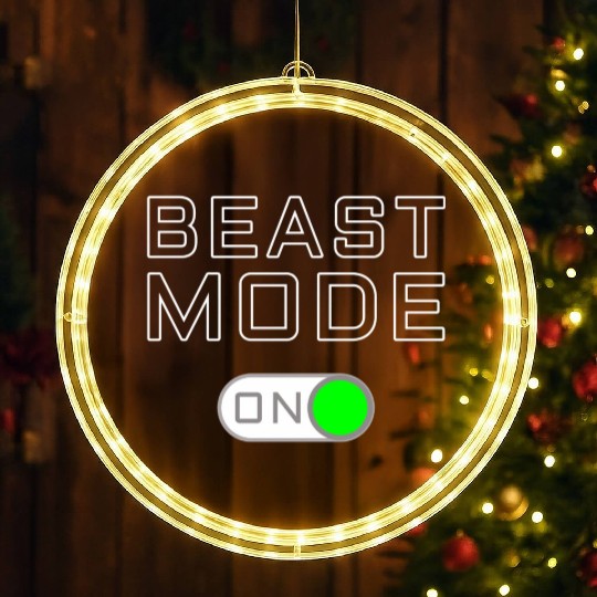 Beast Funny Workout Gym Mode LED Christmas Window Lights