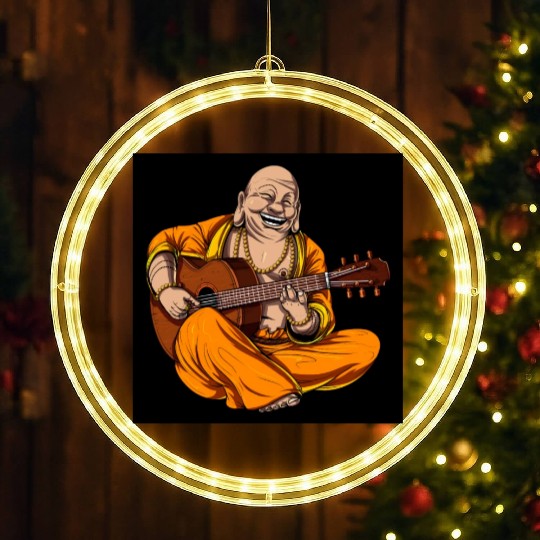 Buddha Playing Guitar LED Christmas Window Lights