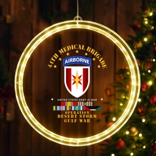 Army 44th Medical Brigade Desert Storm w DS Svc LED Christmas Window Lights