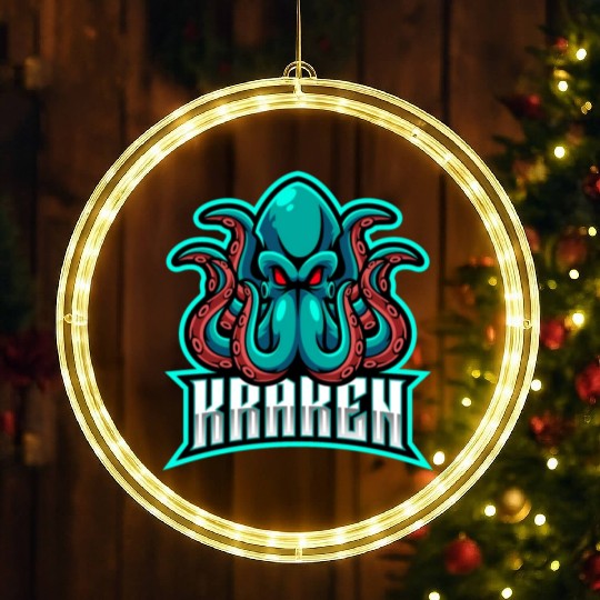 Seattle Kraken Octopus LED Christmas Window Lights