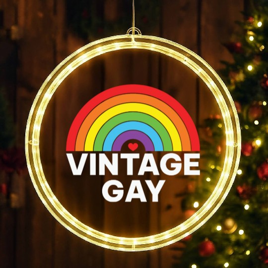 LBGT Flag Gay Pride Human Vintage Rainbow LED Christmas Window Lights