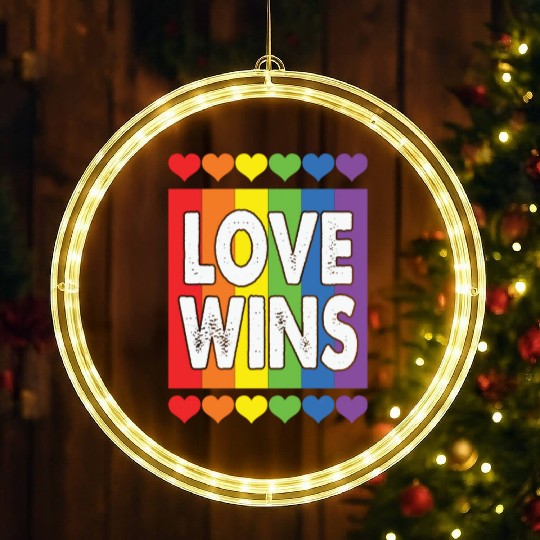 LBGT Flag Gay Pride Human Love Wins LED Christmas Window Lights