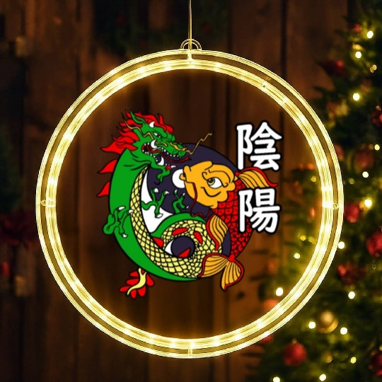 Dragon Koi Fish Good Bad | Japanese Culture LED Christmas Window Lights