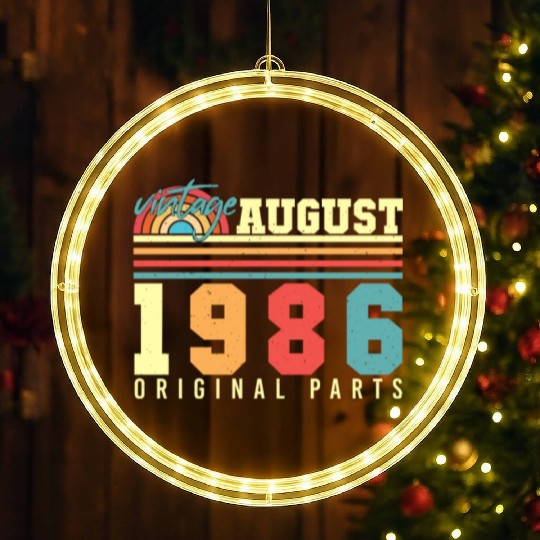 Birthday Greeting For 1986 August LED Christmas Window Lights