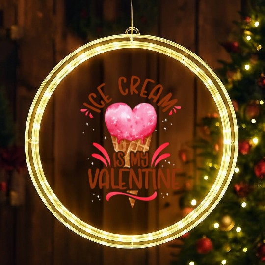 Ice Cream Valentines Day Heart LED Christmas Window Lights