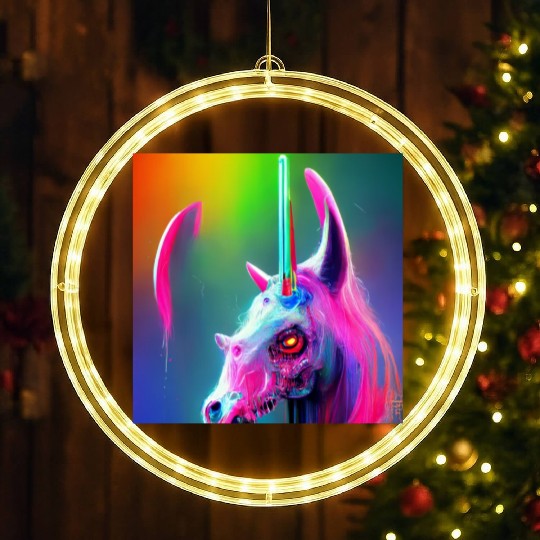 Heavy metal rainbow ultra unicorn LED Christmas Window Lights