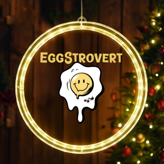 Eggstrovert Happy Extrovert Fried Egg LED Christmas Window Lights