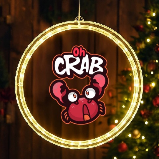 Oh Crab! Surprised Cool Crab LED Christmas Window Lights