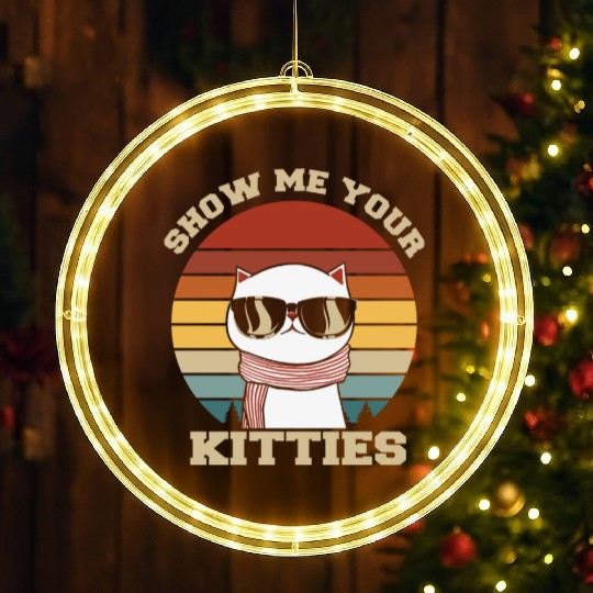 Show me your Kitties Cat Lover LED Christmas Window Lights