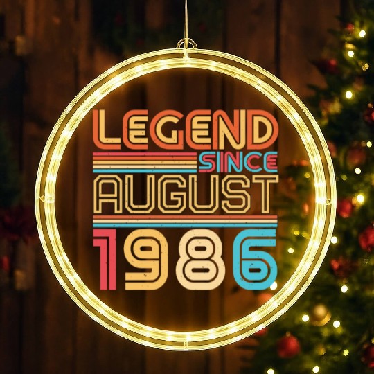 Birthday Greeting For August 1986 LED Christmas Window Lights
