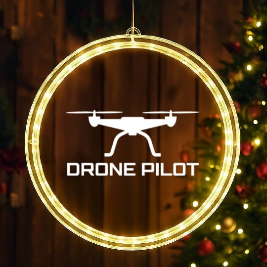 Drone Drone Pilot Drone Operator Quadrocopter LED Christmas Window Lights