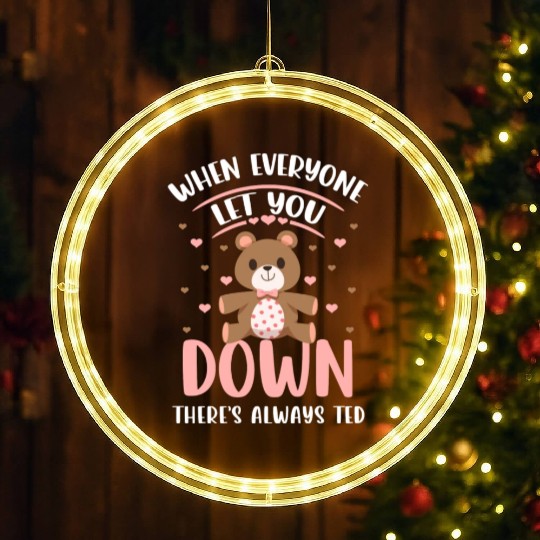 Bear Stuffed Animal Family Pregnant LED Christmas Window Lights